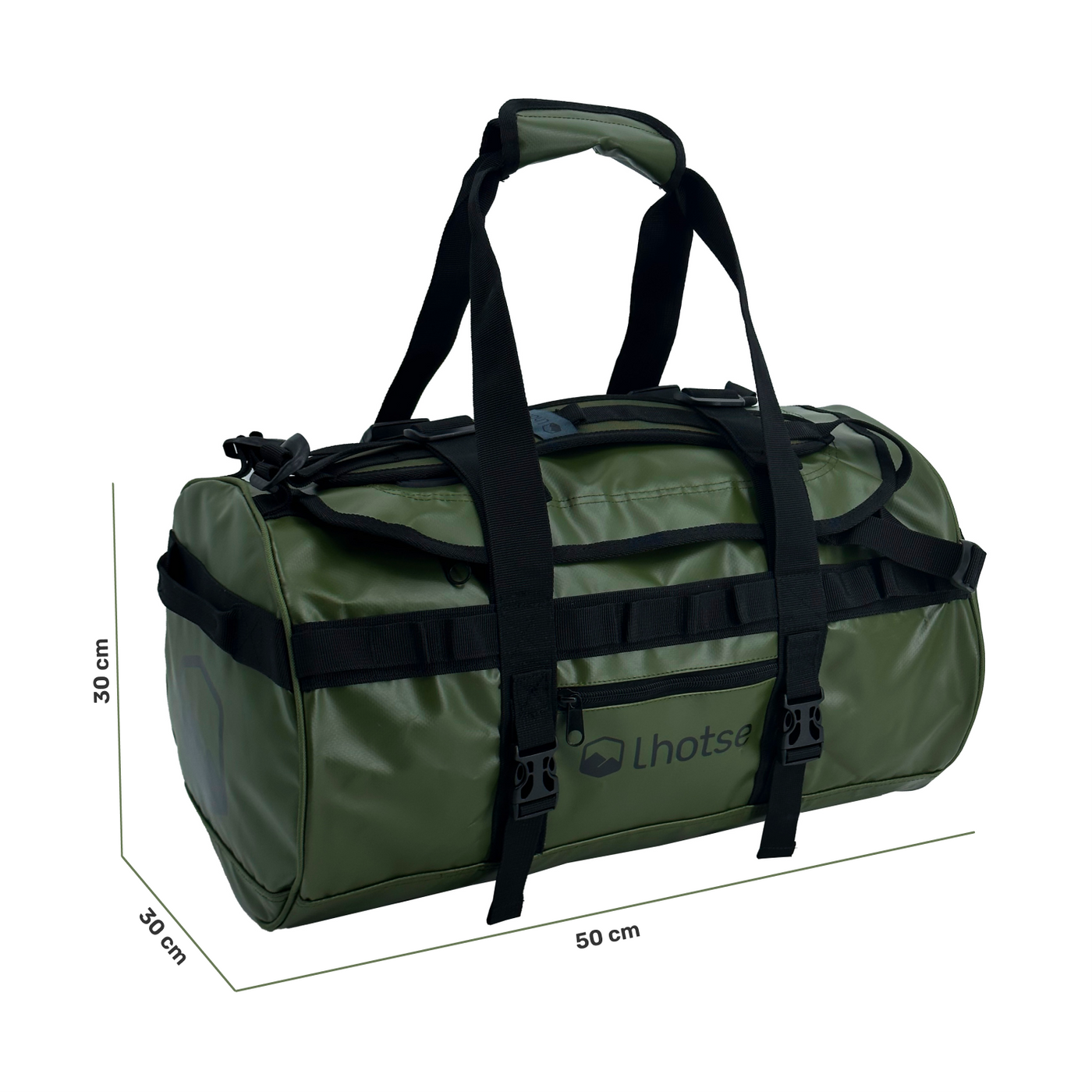 Pack Bolso Impermeable Vinson 60 Lts Green + Botella Coihue Lhotse