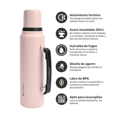 Termo Liquido Acero Inoxidable Classic 1,3 lts Lhotse Pink