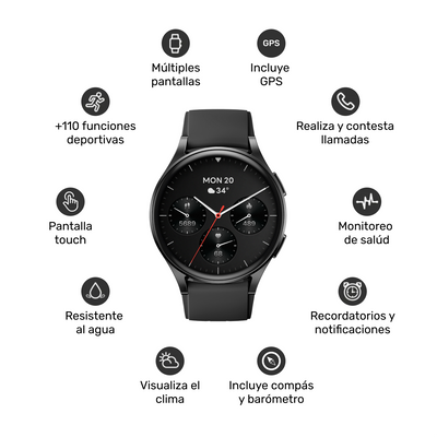 Reloj Smartwatch Lhotse Vibe 05 GPS Black 45mm