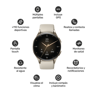 Reloj Smartwatch Lhotse Vibe 05 GPS Cream 42mm