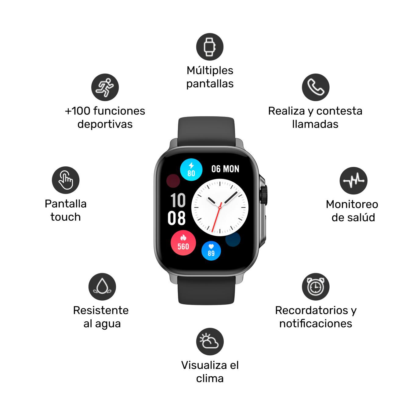 Pack Smartwatch Connect S03 + Audífono RM7 Blanco Lhotse