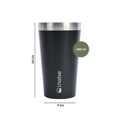 Vaso Térmico Insulado Camping 480ml Black