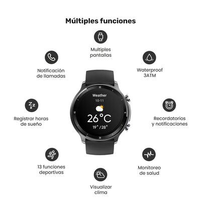 Pack Smartwatch Runner 219 Black + Audífono RM5 Lhotse