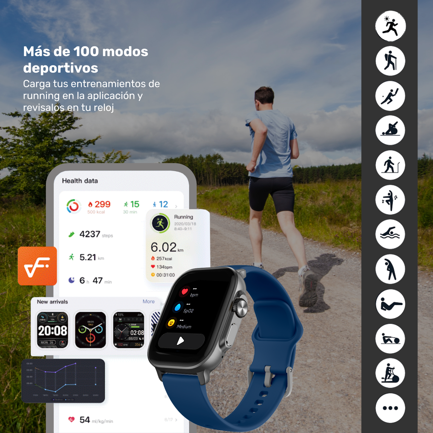 Pack Smartwatch Connect S03 Blue+ Audífono RM7 Pink Lhotse