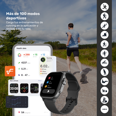 Reloj Smartwatch Lhotse Connect S03 42mm Black