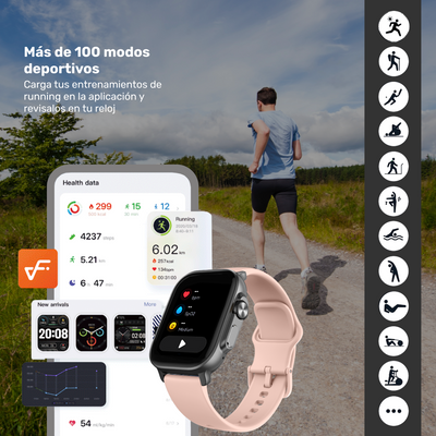 Pack Smartwatch Connect S03+ Audífono RM7 Pink Lhotse