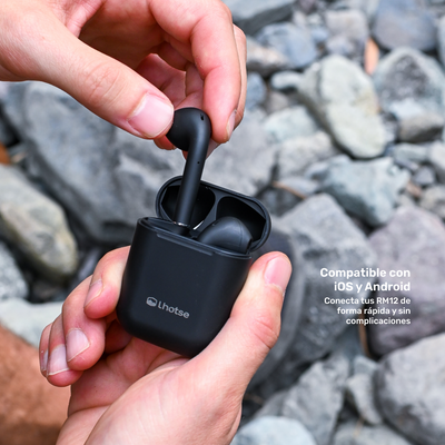 Audífonos Lhotse Bluetooth Inalámbrico Rm12 Negro