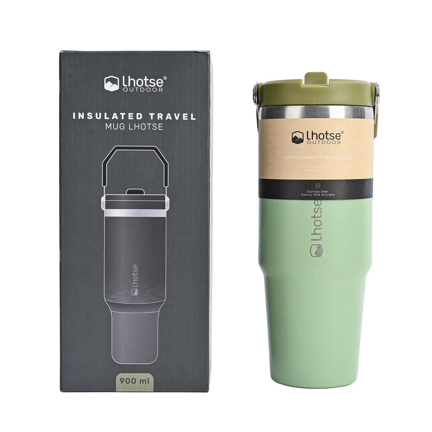 Botella Térmica Insulada Lhotse Travel Mug 900ml Green