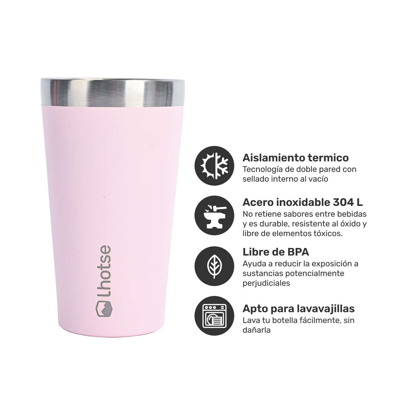 Vaso Térmico Insulado Camping 480ml Pink