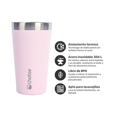 Vaso Térmico Insulado Camping 480ml Pink