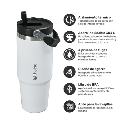 Botella Térmica Insulada Lhotse Travel Mug 900ml White