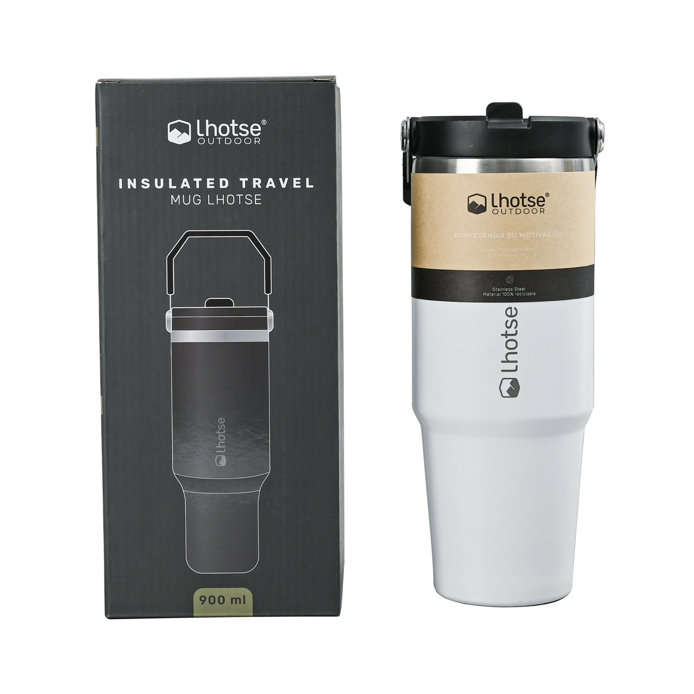 Botella Térmica Insulada Lhotse Travel Mug 900ml White