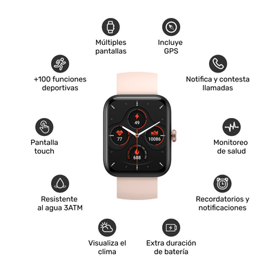 Reloj Smartwatch GPS MoveOn 7 Pink 37/38mm