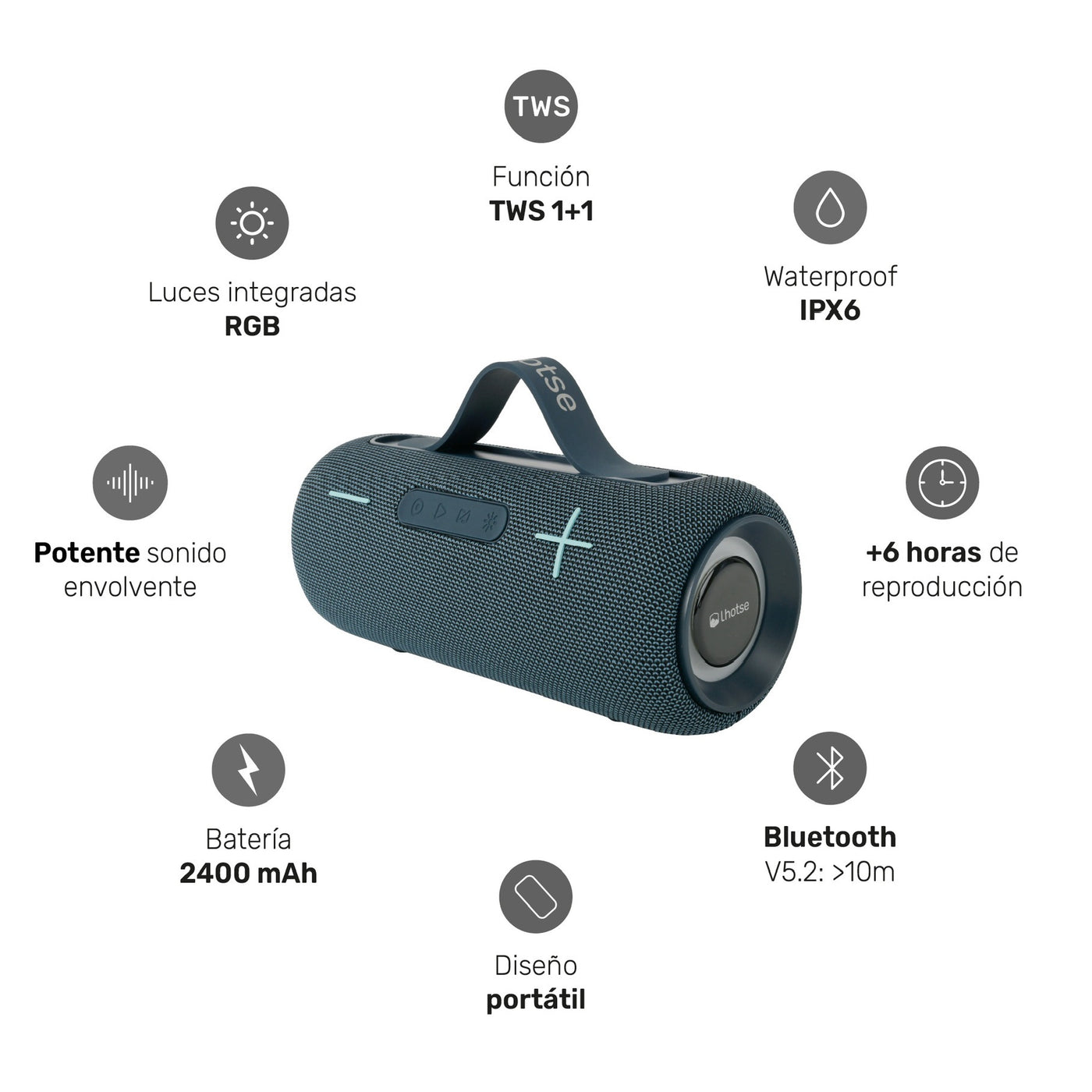 Parlante Portátil Inalámbrico Bluetooth Journey Blue