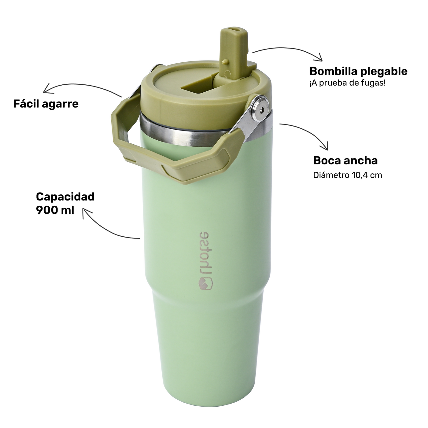 Botella Térmica Insulada Lhotse Travel Mug 900ml Green