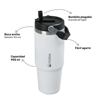 Botella Térmica Insulada Lhotse Travel Mug 900ml White