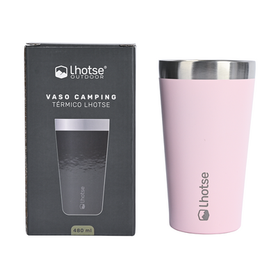 Vaso Térmico Insulado Camping 480ml Pink