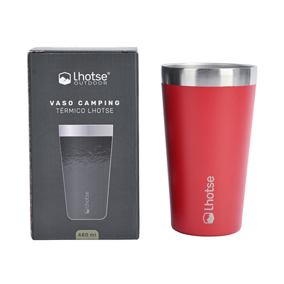 Vaso Térmico Insulado Camping 480ml Red