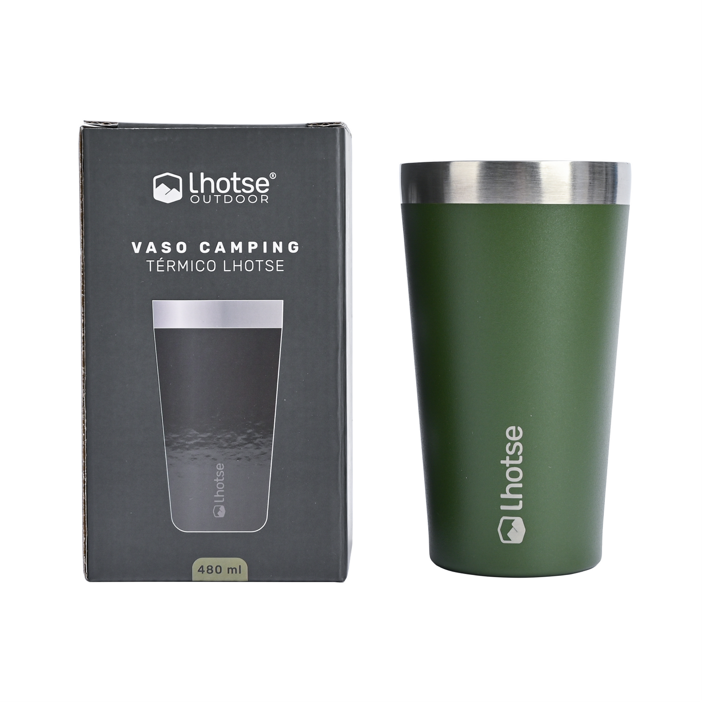 Vaso Térmico Insulado Camping 480ml Green