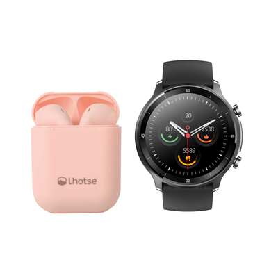 Pack Smartwatch Runner 219 + Audífonos Rm12 Rosado Lhotse