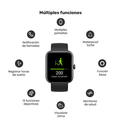 Pack Smartwatch 206 mini Black + Mochila Antirrobo Lhotse