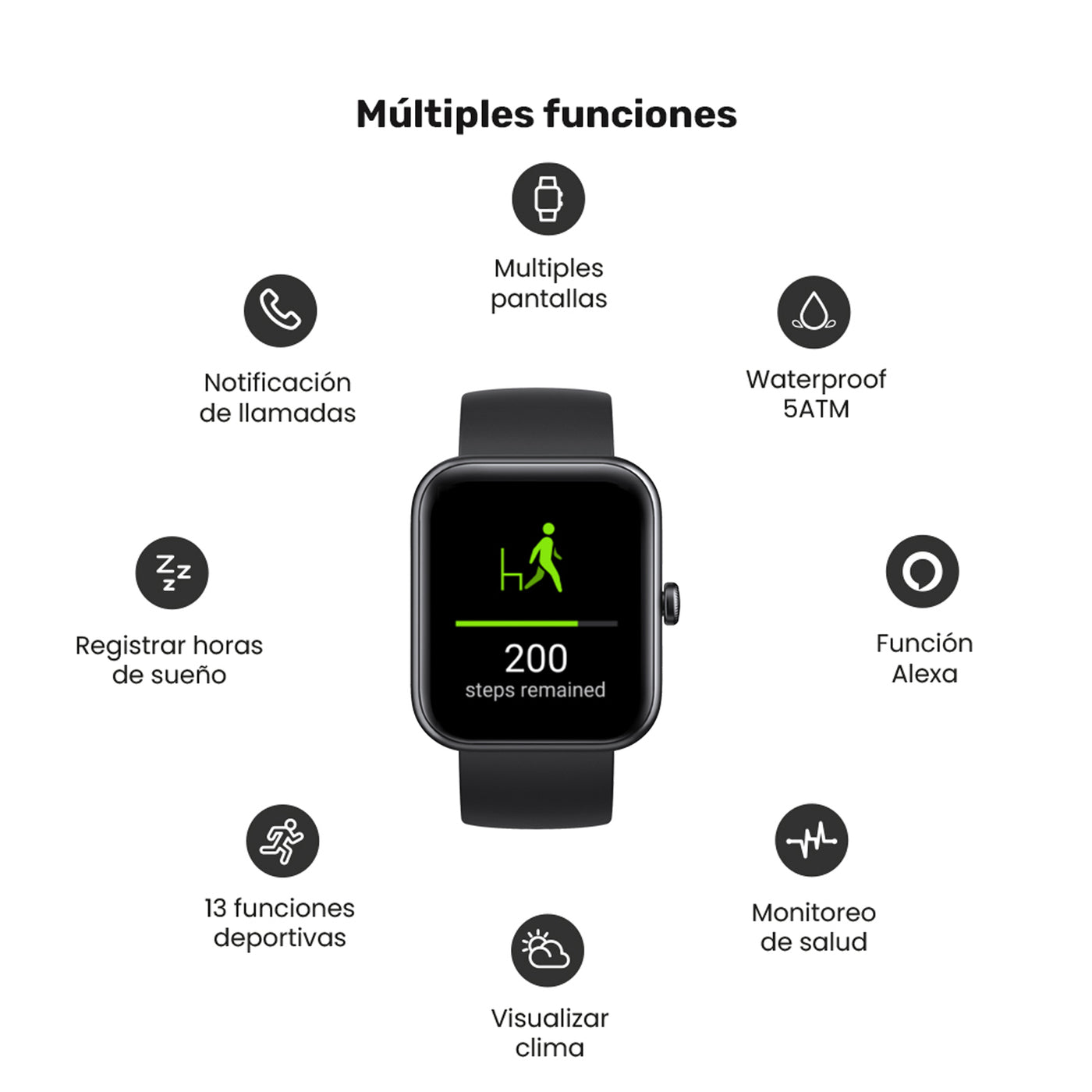 Pack Black Smartwatch Live mini 40mm 206 + Parlante Bounce