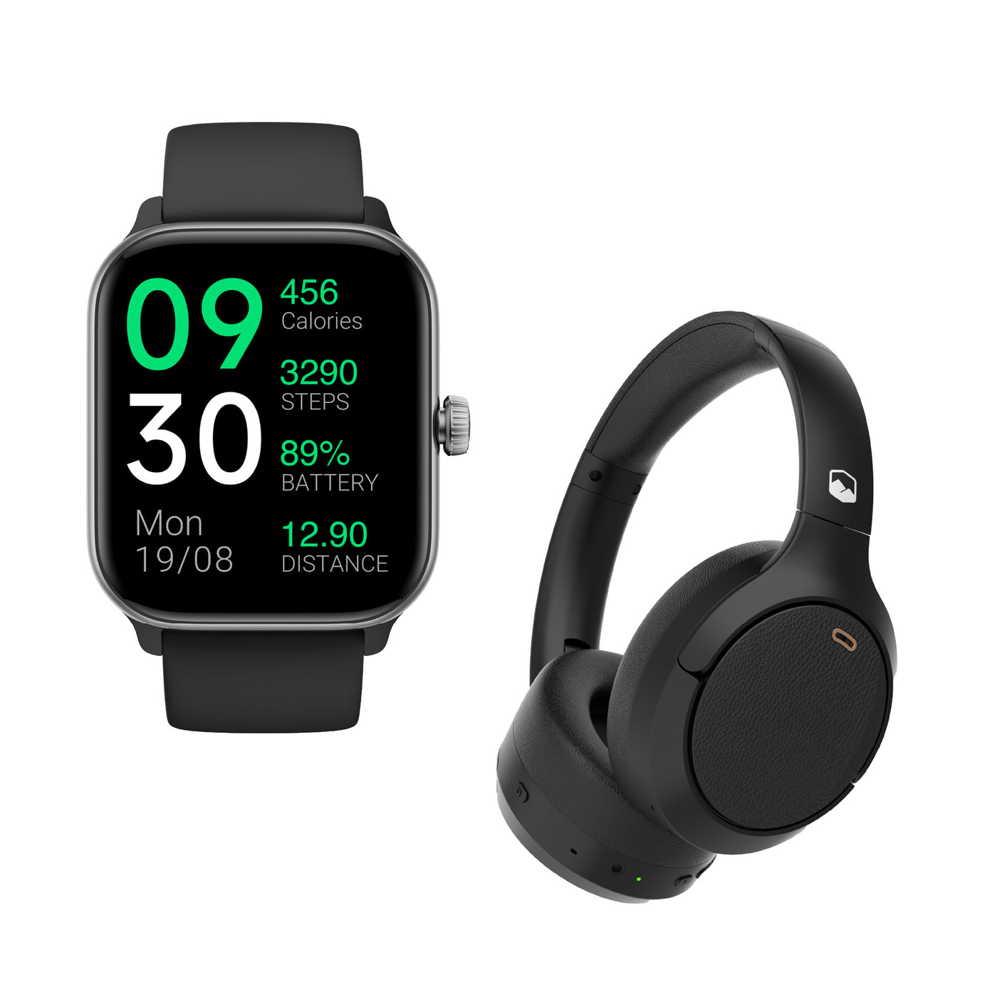 Pack Smartwatch Black Rhythm + Audífonos Black BeatMaster