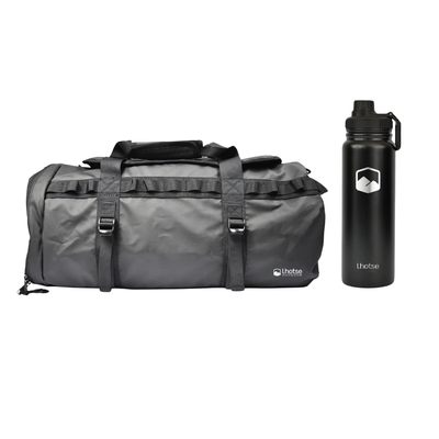 Pack Bolso Impermeable Vinson 30 Lts Negro + Botella Coihue Lhotse