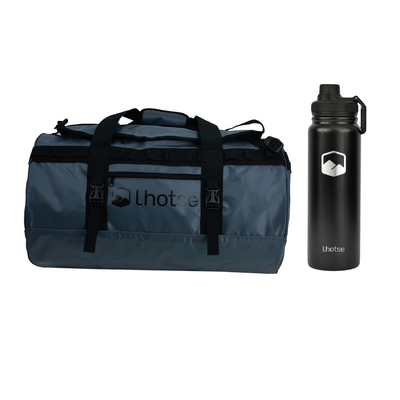 Pack Bolso Impermeable Vinson 60 Lts Navy+ Botella Coihue Lhotse