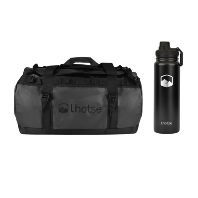 Pack Bolso Impermeable Vinson 30 Lts Negro + Botella Coihue Lhotse