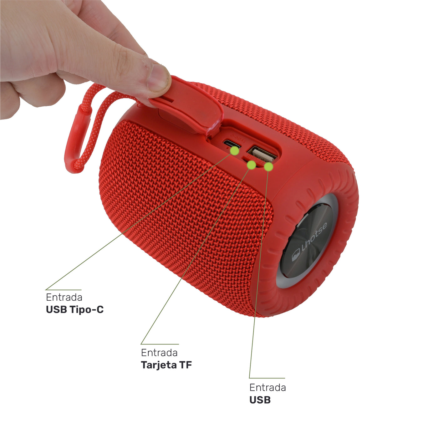 Parlante Portátil Inalámbrico Bluetooth TripGo+ Red