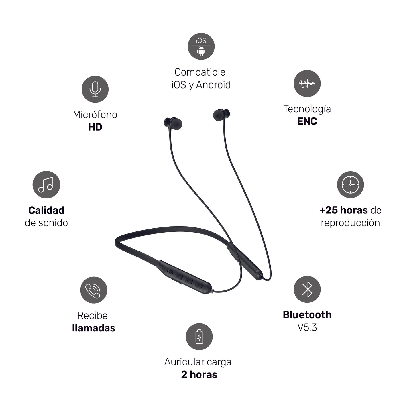 Audifonos Inalámbricos Bluetooth Deportivos ENC Tuneair