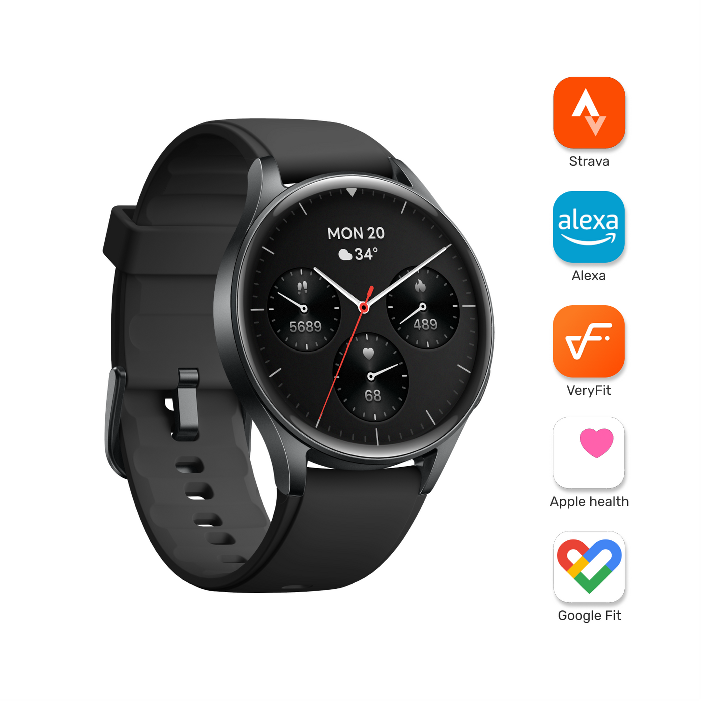 Pack Smartwatch Lhotse Vibe 05 Black + Audífonos Rosado